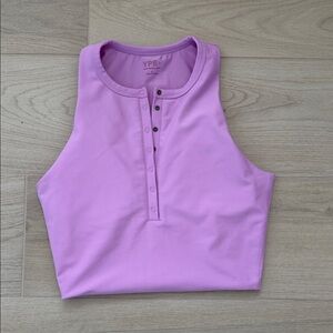 YPB Lilac Henley Crop Tank Top